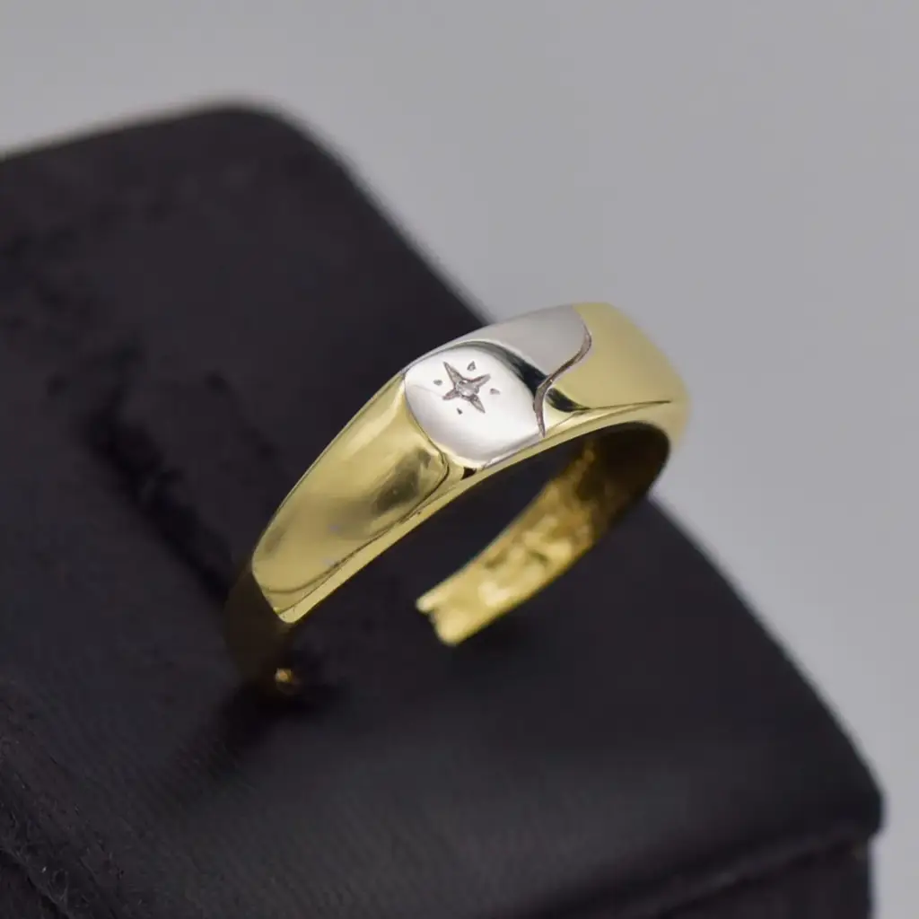 9ct Yellow Gold Men's Ring - View 2