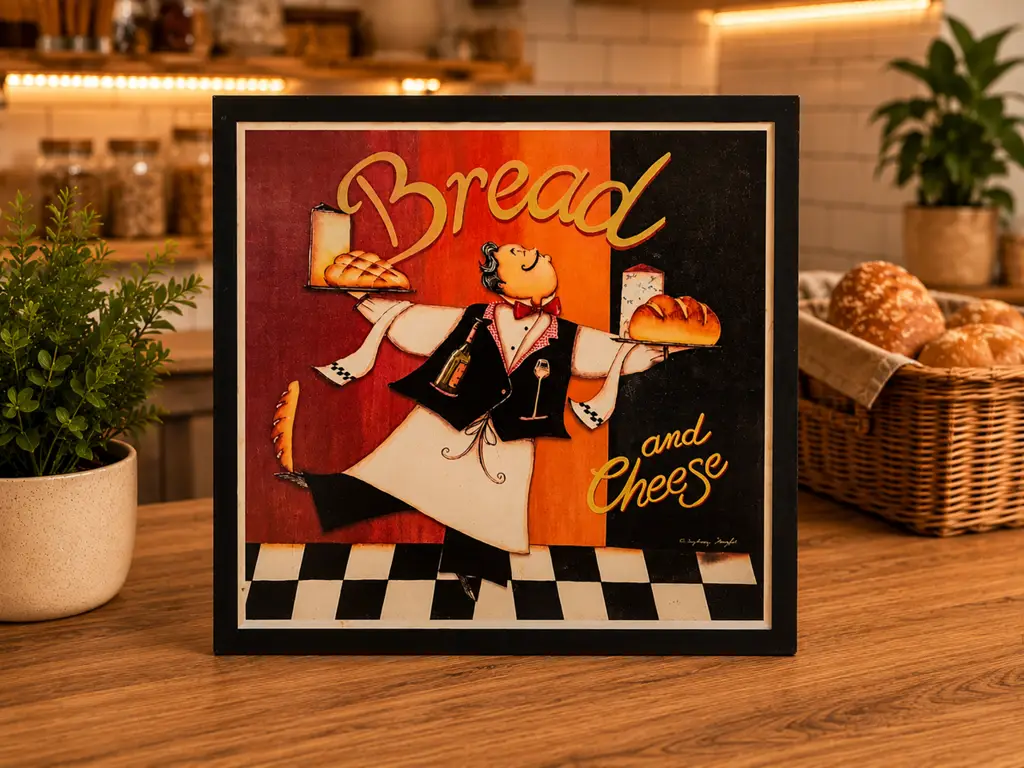 Vintage Italian Chef Kitchen Wall Décor | Decorative Kitchen Artwork