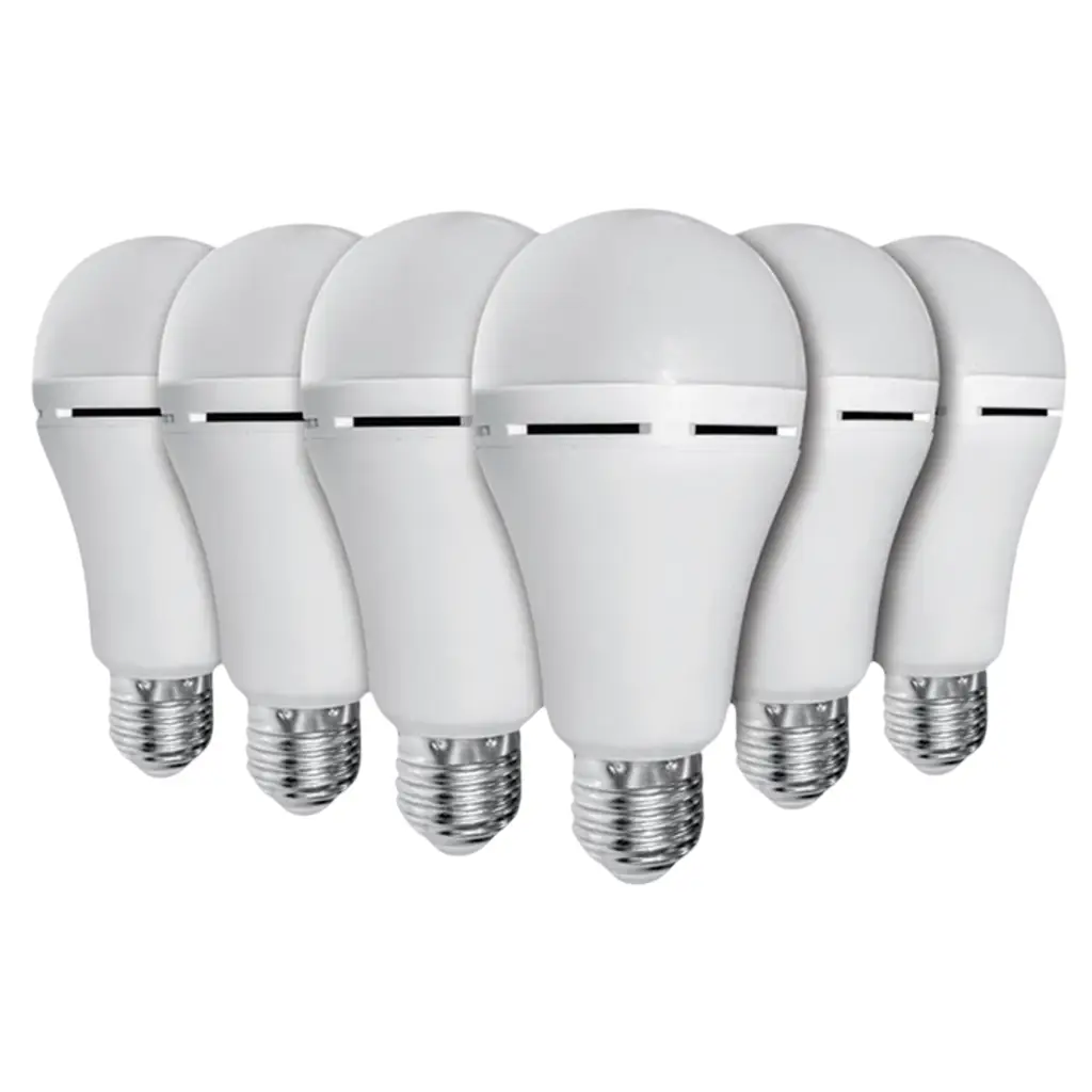 Elecstor 7W E27 Rechargeable Globe 1200Mah - A60 Warm White 6 Pk (Screw In)