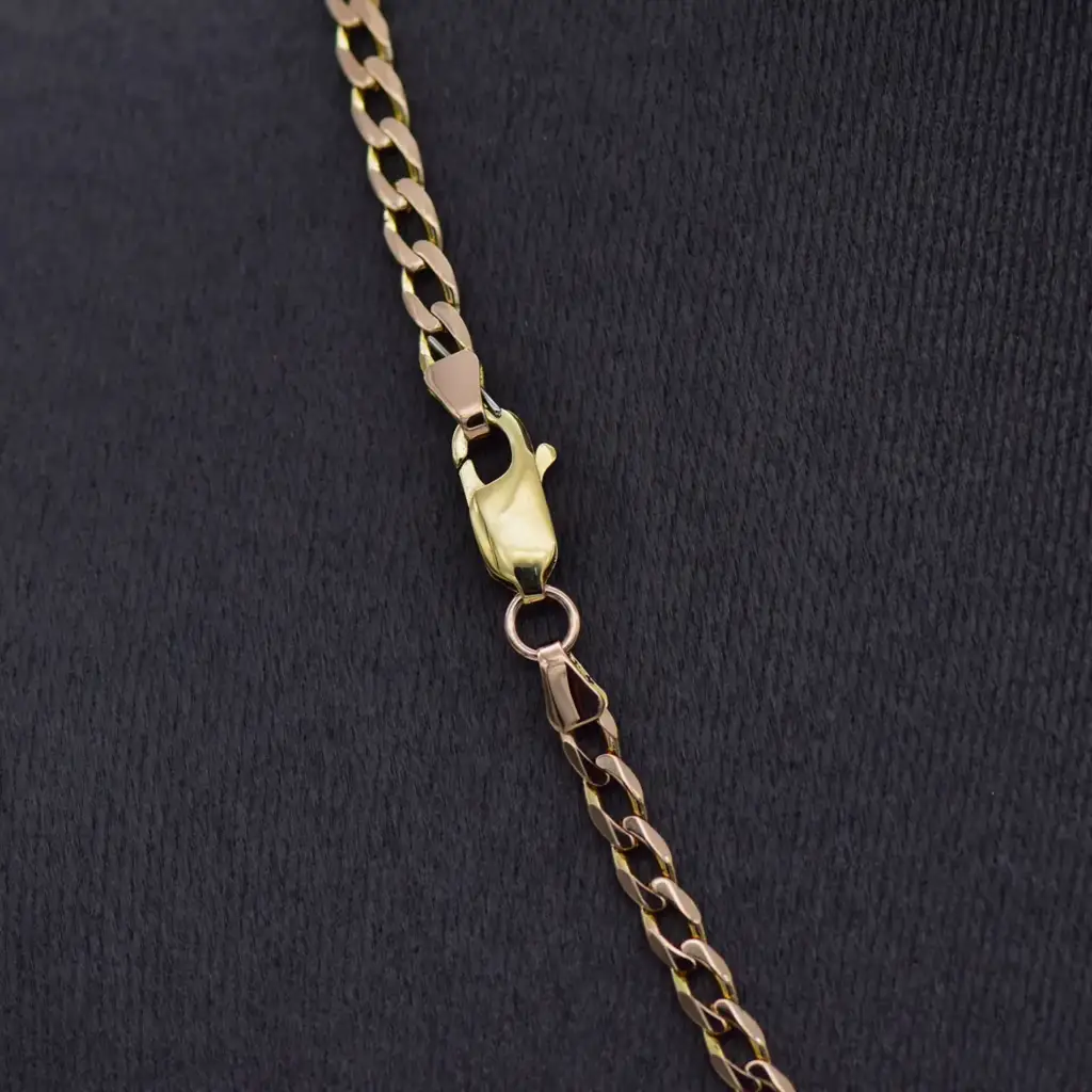9ct Yellow Gold Chain Curb-Link & Cross Pendant - View 3