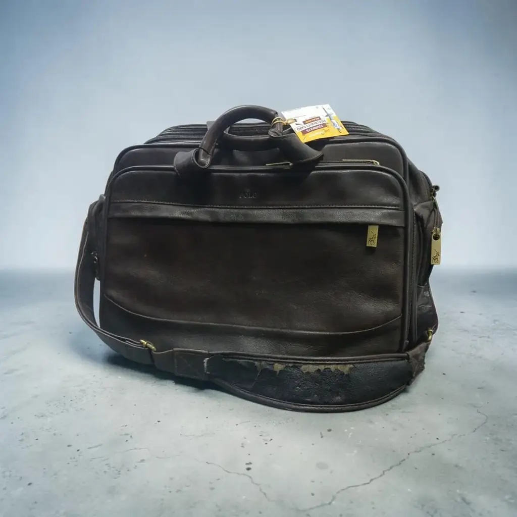 Vintage Polo Leather Business Travel Duffel Bag / Briefcase