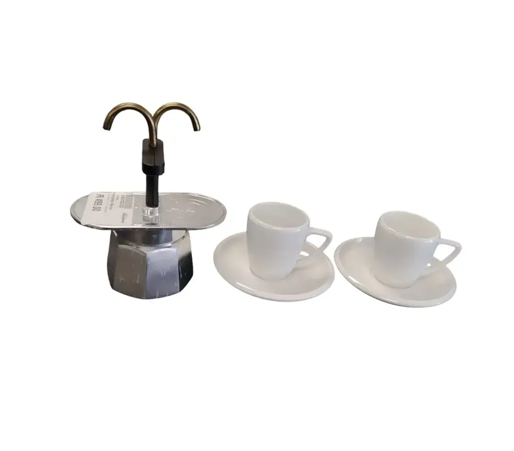 Bialetti Mini Express With 2 Cups And Saucers