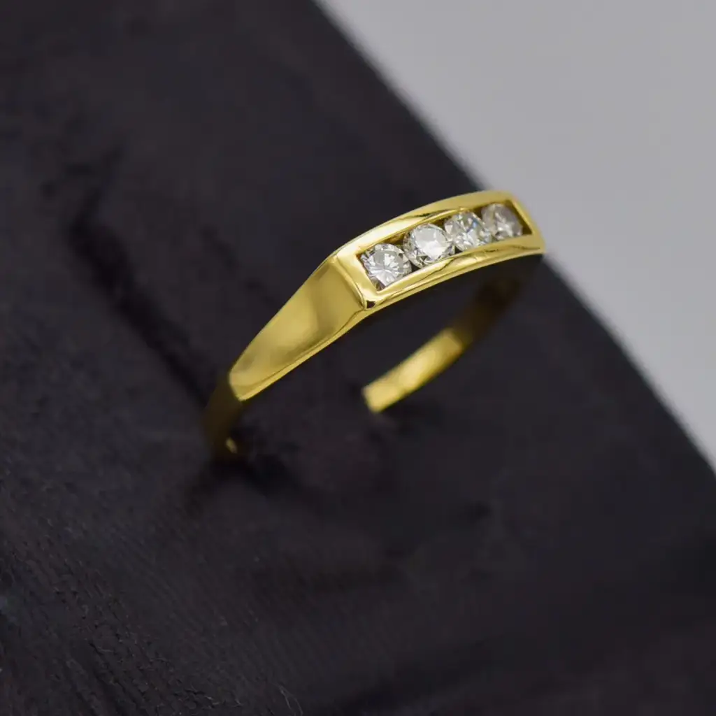 18ct Yellow Gold Half Eternity Ring - View 2