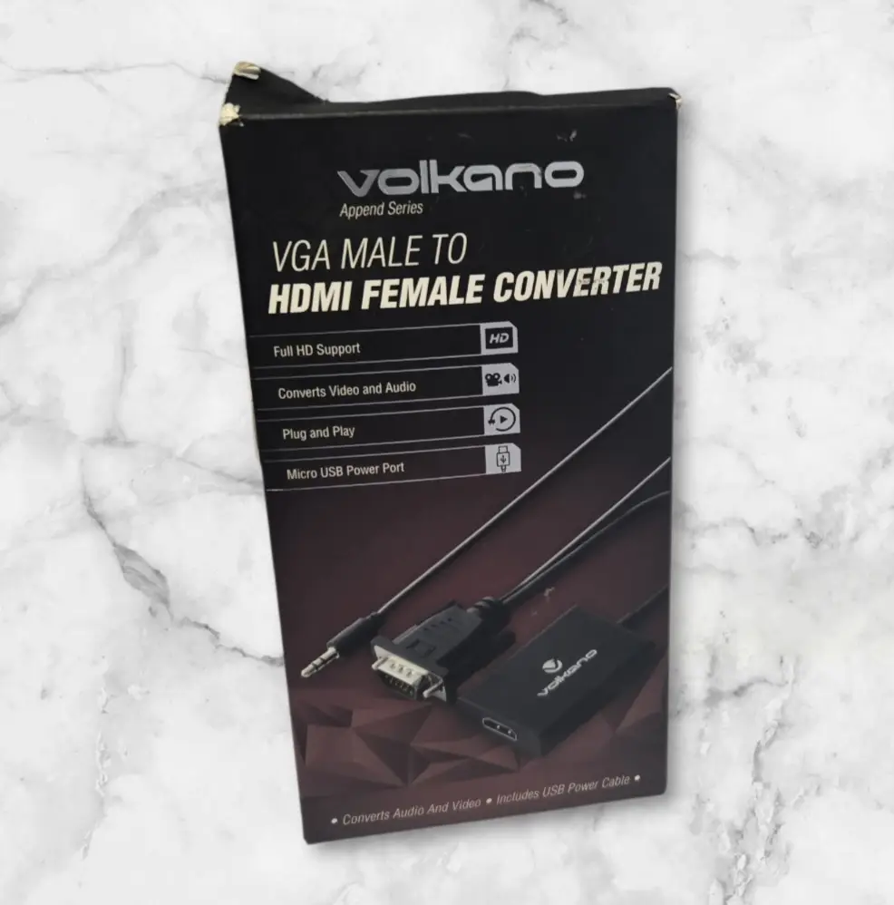 Volkano Vga Male To Hdmi Female Adpter, 0.15 Meter Length, Black New - View 2