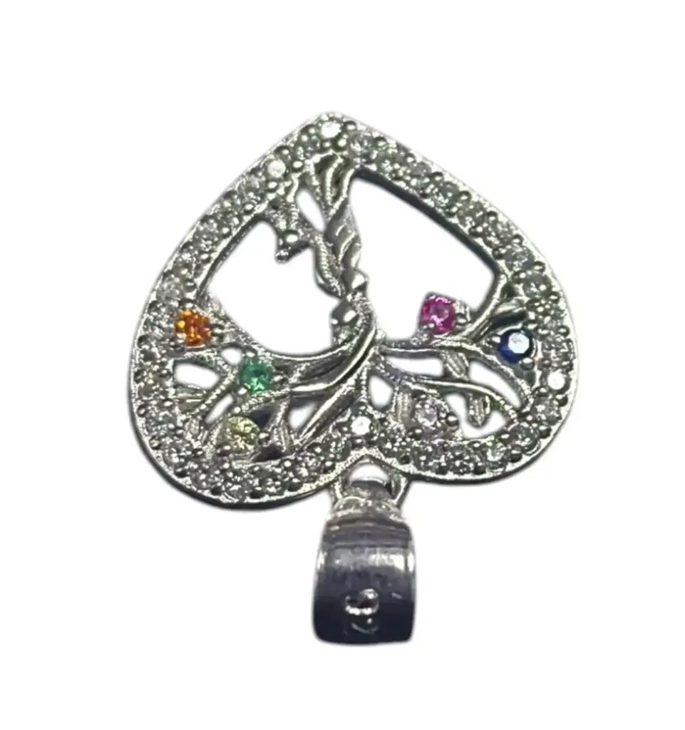 925 Sterling Silver Heart Tree Of Life Pendant - View 2
