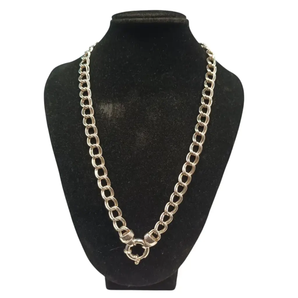 Sterling Silver 925 New Double-Link Chain With Signoretti Clasp