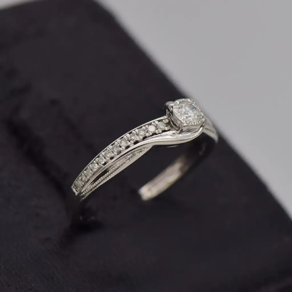 9ct White Gold Engagement Ring - View 2
