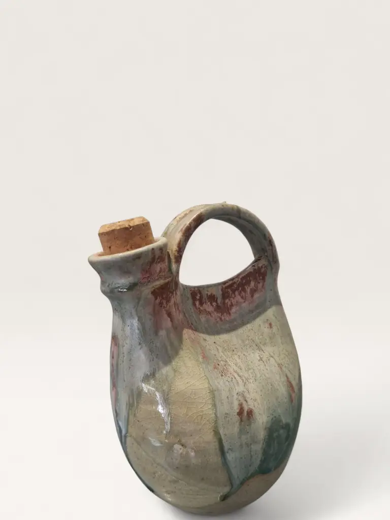 Vintage Handmade Pottery Jug (9.5 In)