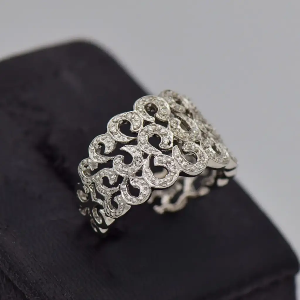 9ct White Gold Dress Ring - View 3