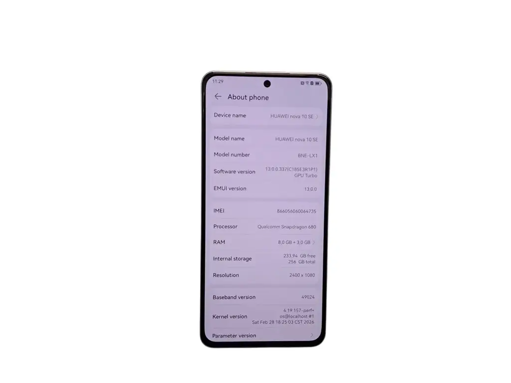 Huawei Nova 10 Se Qualcomm Snapdragon 680G 4G (Octa-core)RAM: 8 GB Storage: 256 GB - View 2