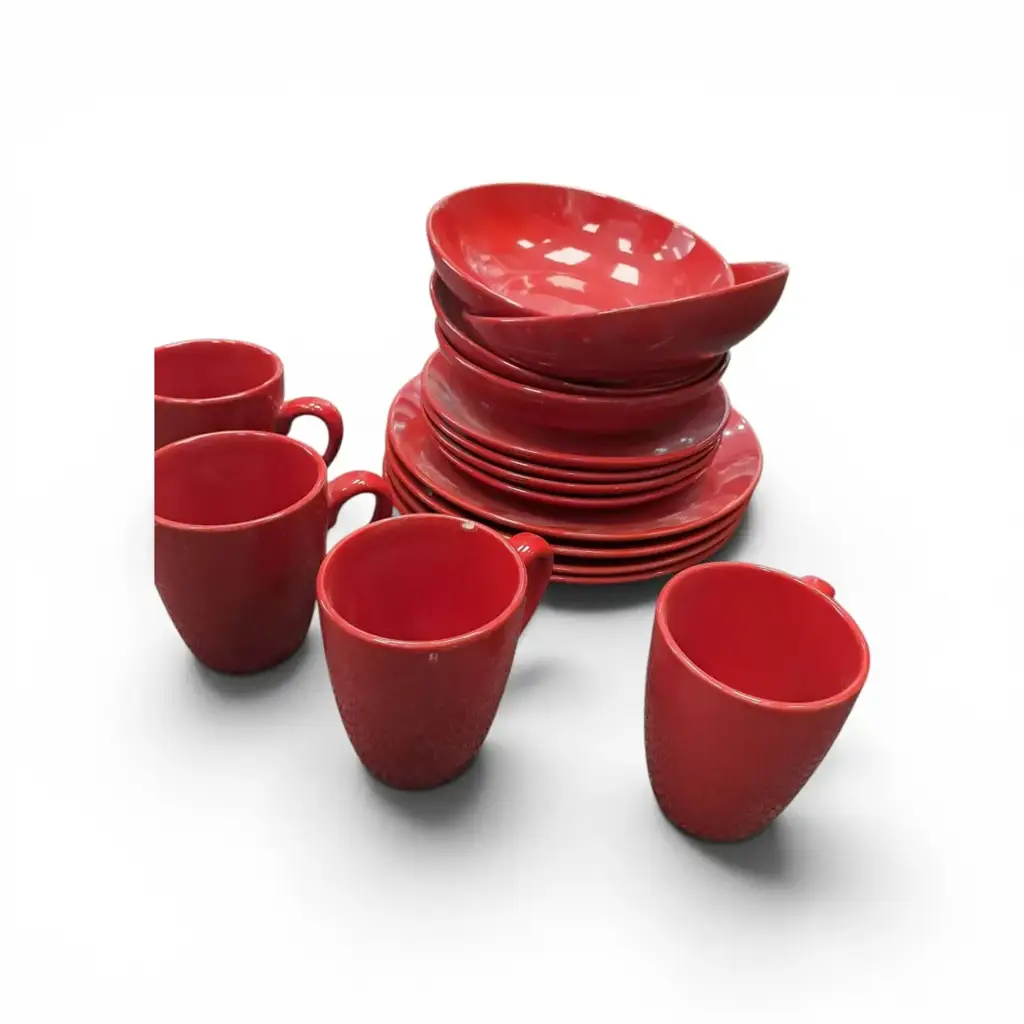 Dinner Set Red 16 Piece - View 2