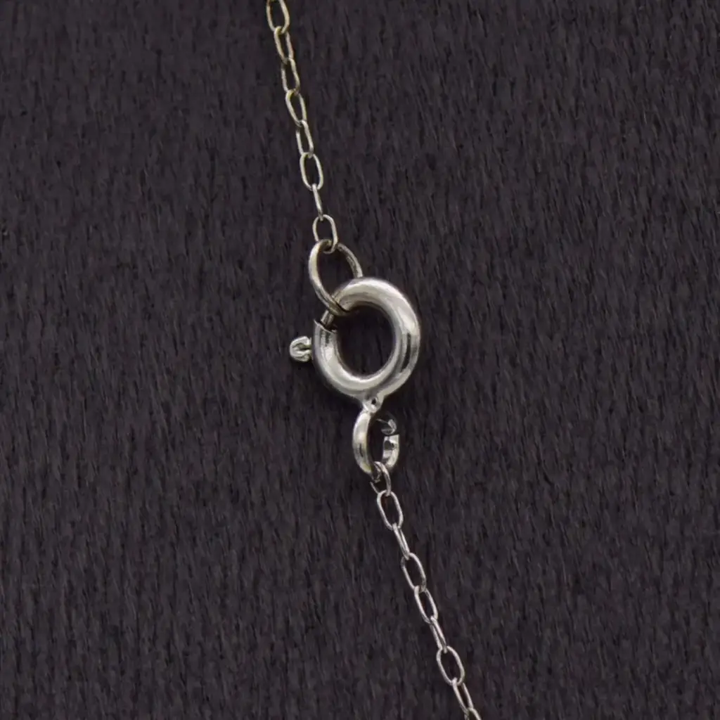18ct White Gold Chain & Pendant - View 3