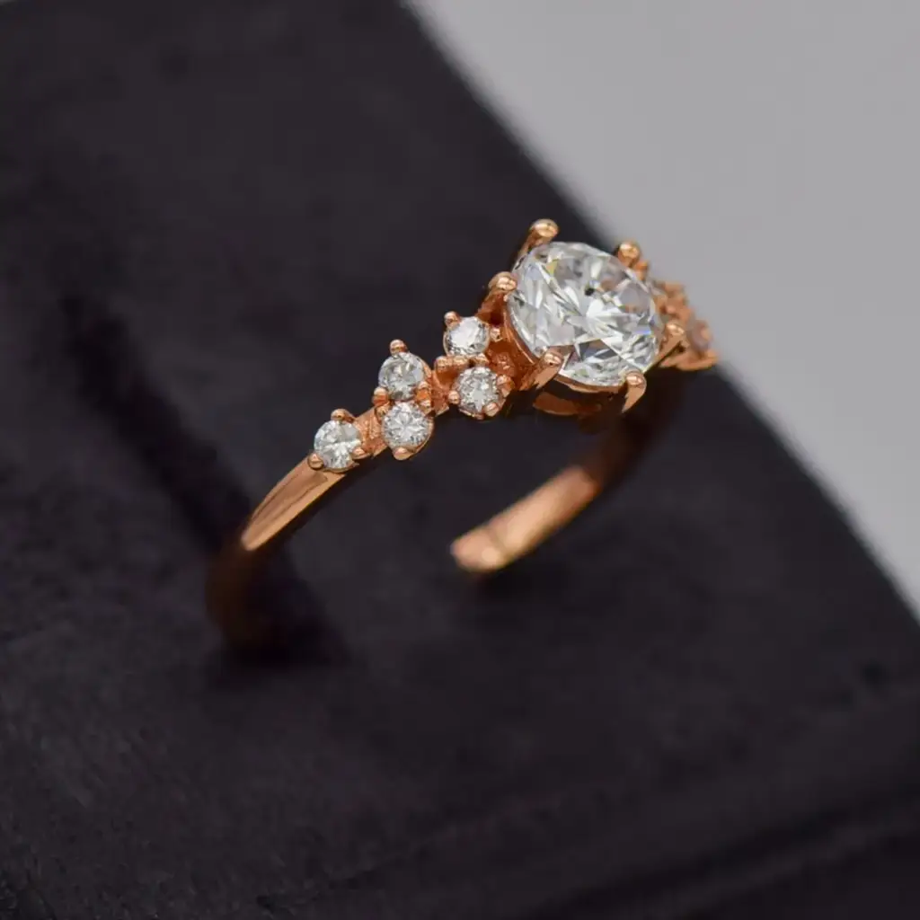 18ct Rose Gold Engagement Ring - View 2