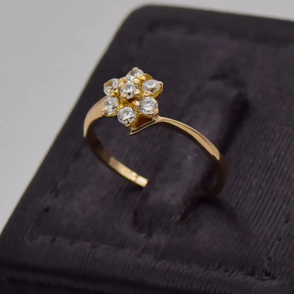 9ct Yellow Gold Cluster Dress Ring - View 3