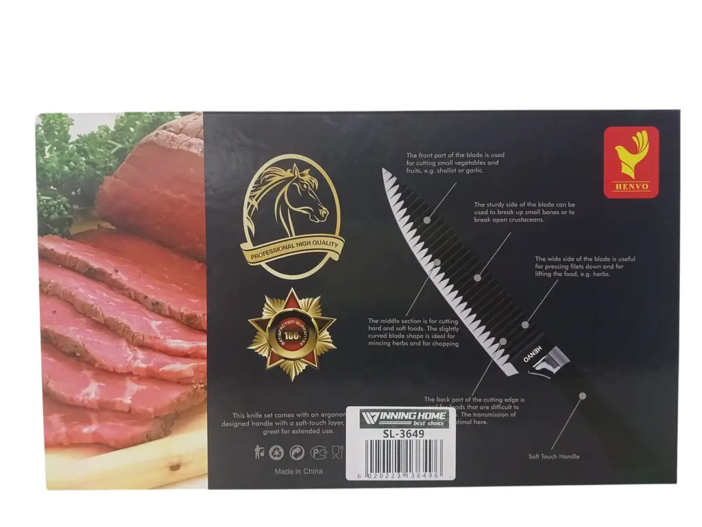 Henvo 6-Piece Black Knife Set (Er-0238A) - View 5