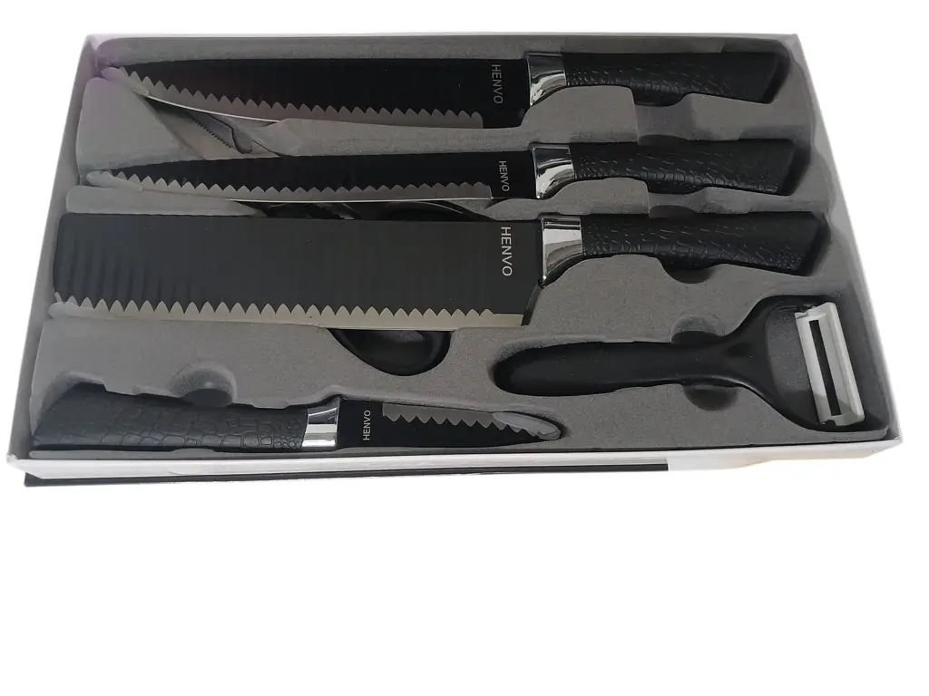Henvo 6-Piece Black Knife Set (Er-0238A) - View 6
