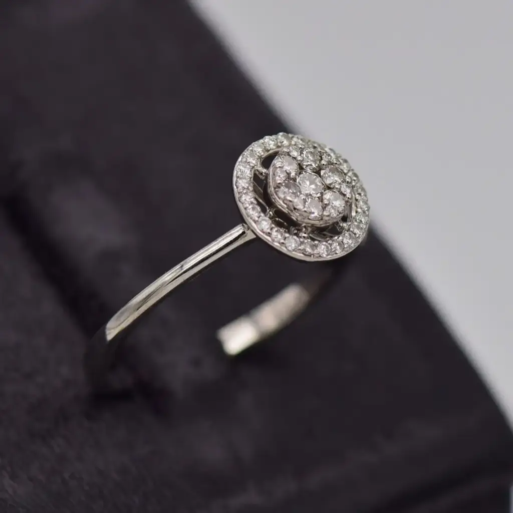 18ct White Gold Engagement Ring - View 2