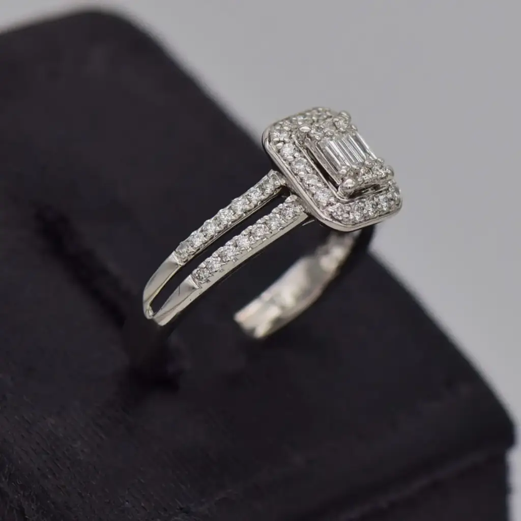 9ct White Gold Engagement Ring