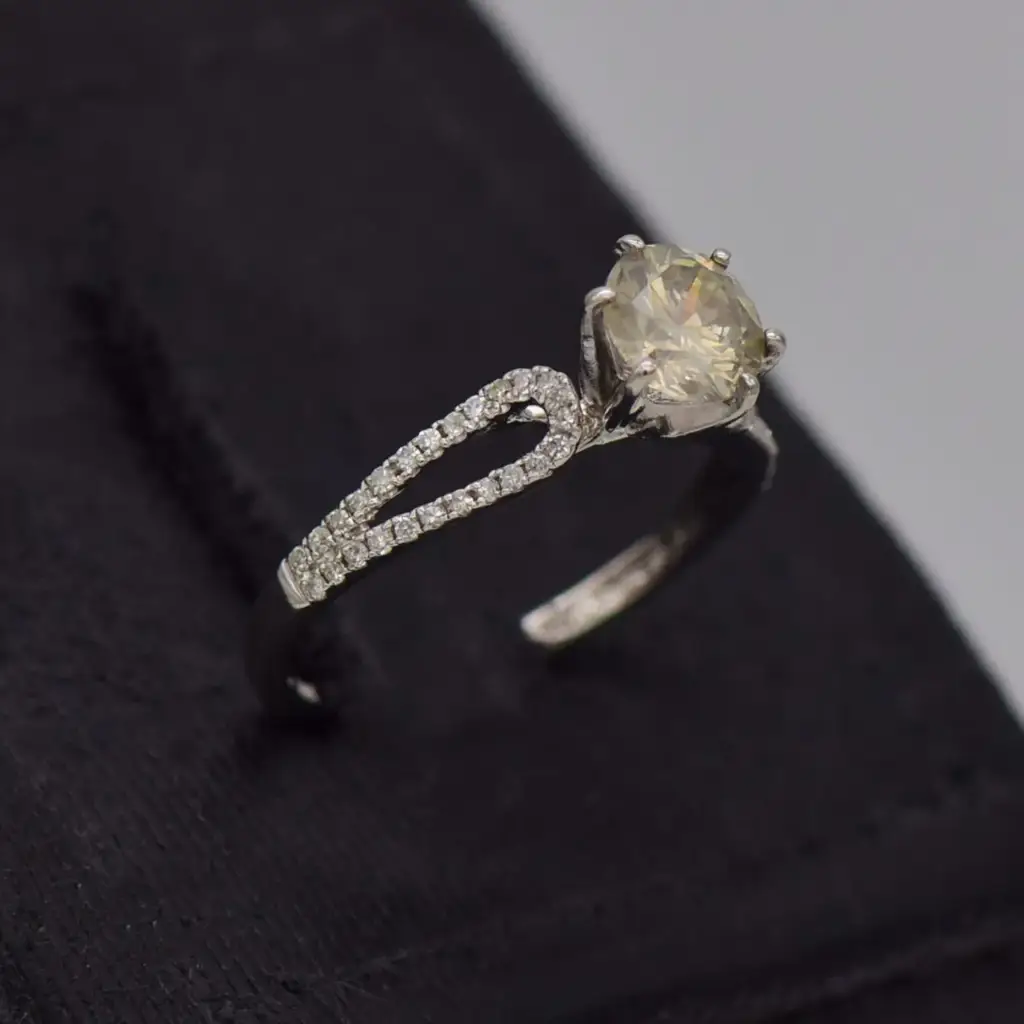10ct White Gold Engagement Ring - View 2