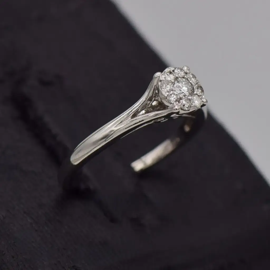10ct White Gold Engagement Ring - View 2