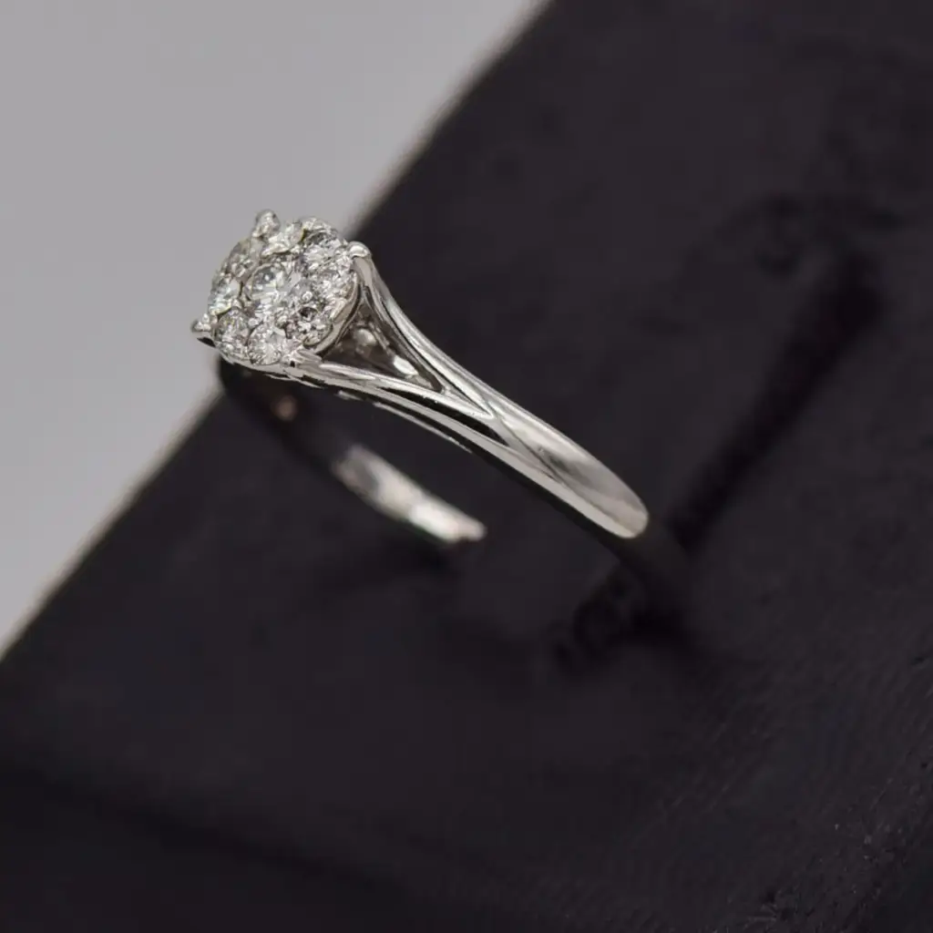 10ct White Gold Engagement Ring - View 3