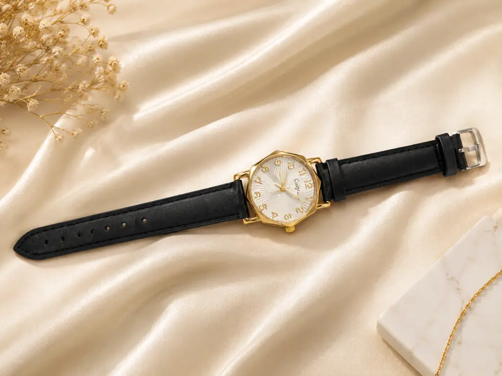 Caiyu Ladies Fashion Watch – Elegant Gold & Black - View 2