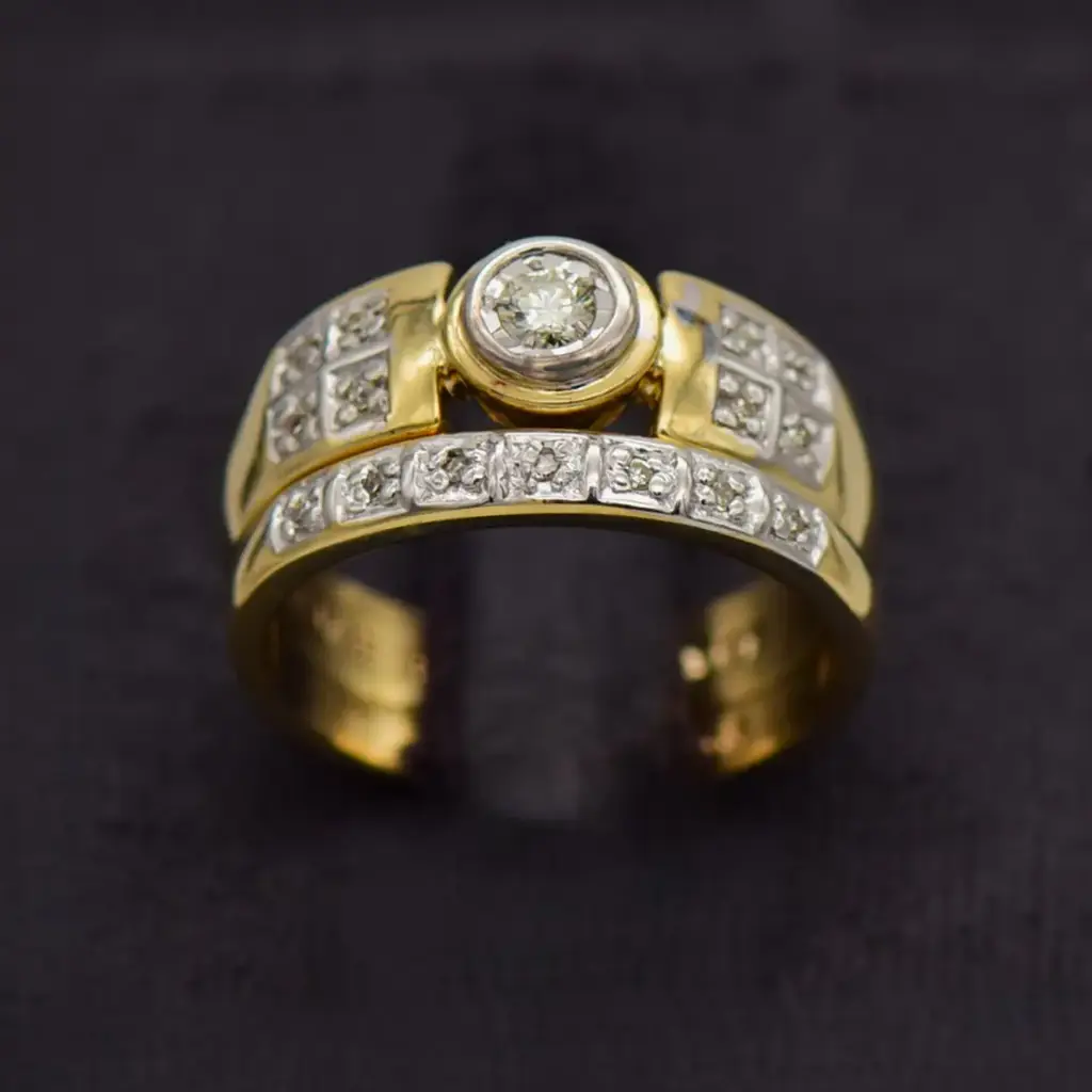 9ct Yellow Gold Wedding Ring Twin Set
