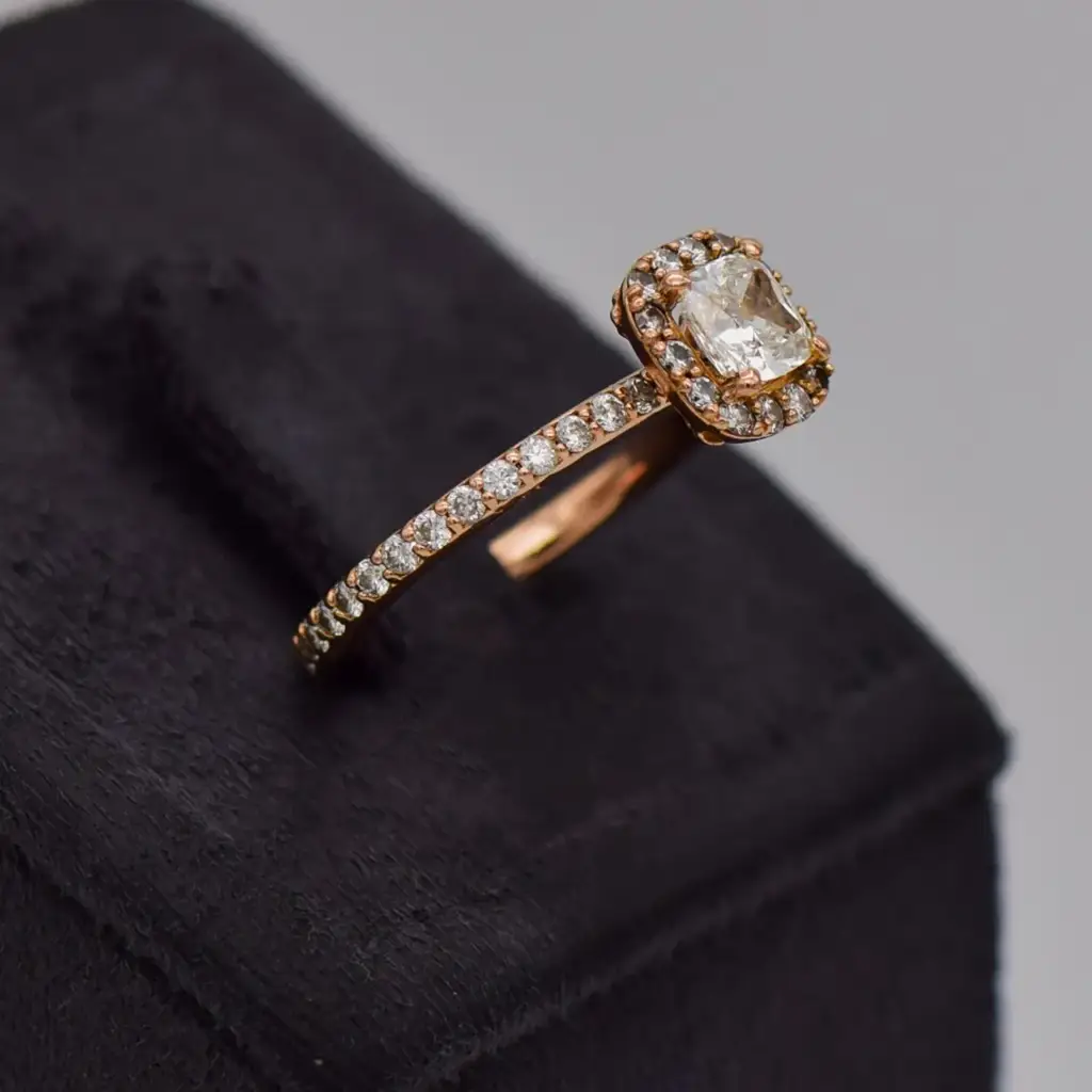18ct Rose Gold Engagement Ring - View 2