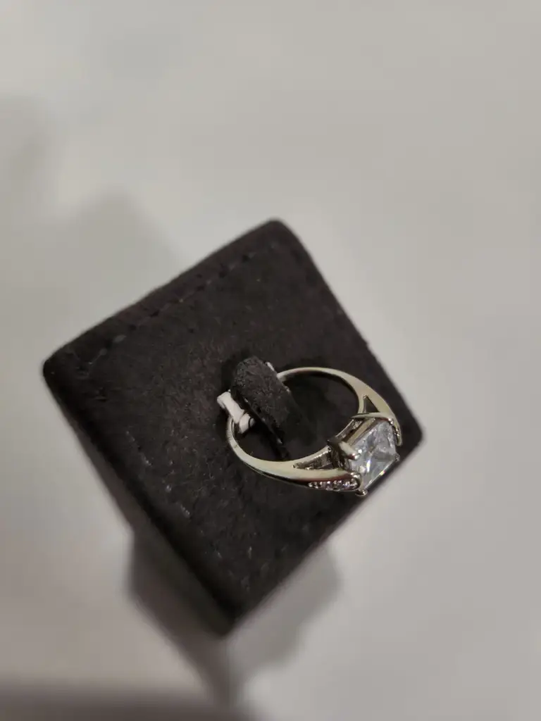 Sterling Silver Cubic Zirconia Bridal Ring - View 3
