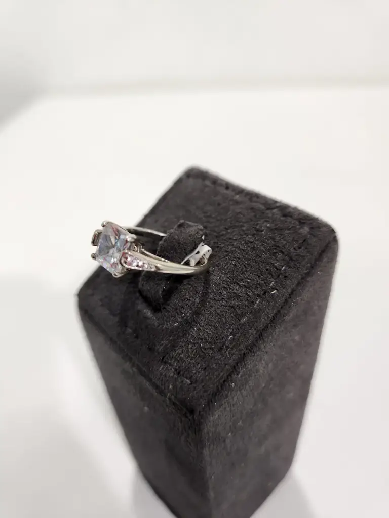 Sterling Silver Cubic Zirconia Bridal Ring - View 4