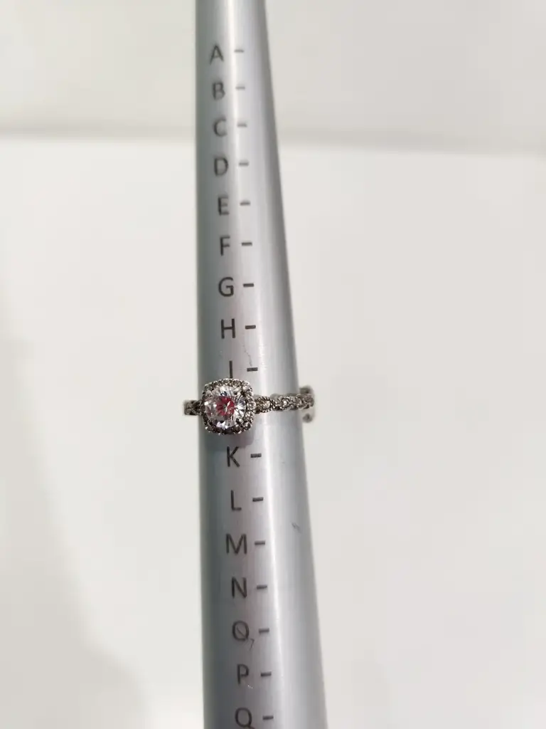Sterling Silver Cubic Center Stone Engagement Ring - View 4