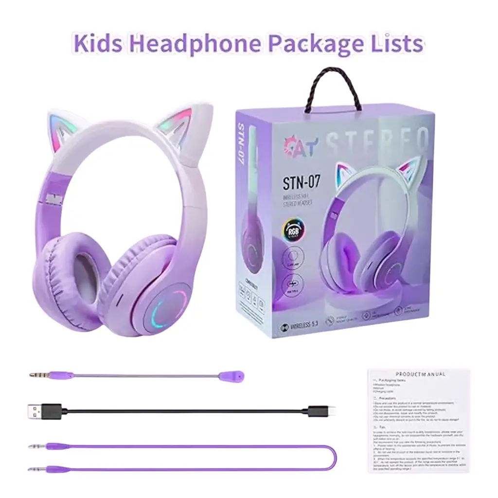 Volkano Bt Headphones Whisker Cat Ear - View 2