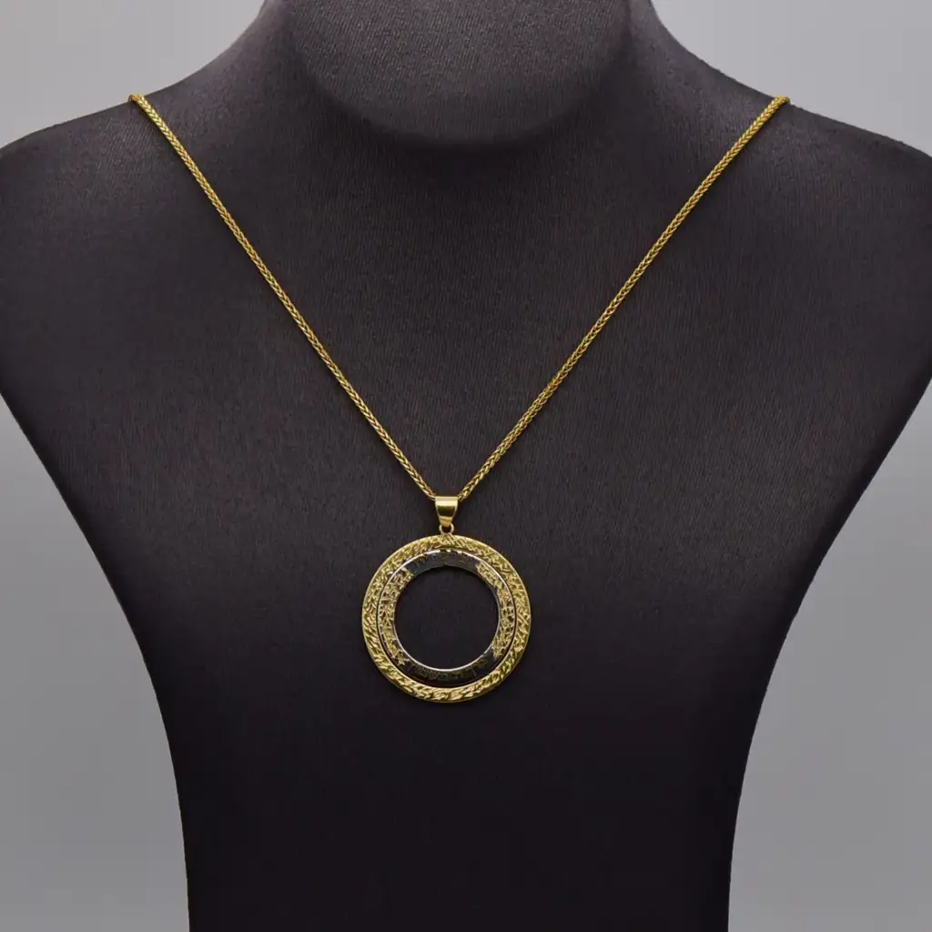 14ct Yellow Gold Chain & Pendant - View 2