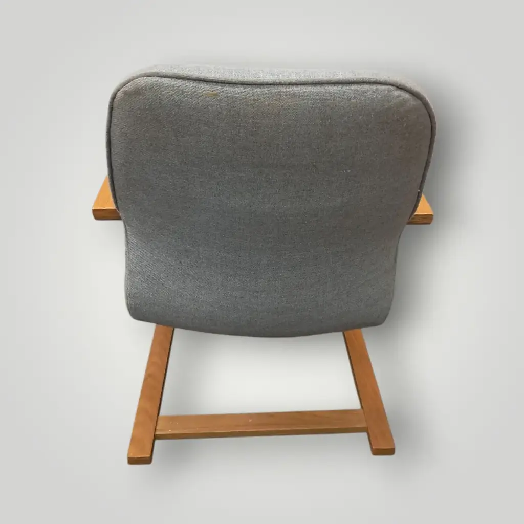 Modern Bentwood Accent Chair – Grey & Black Upholstered Visitor Chair - View 2
