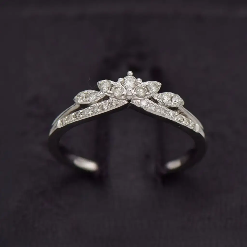 14ct White Gold Dress Ring - View 4