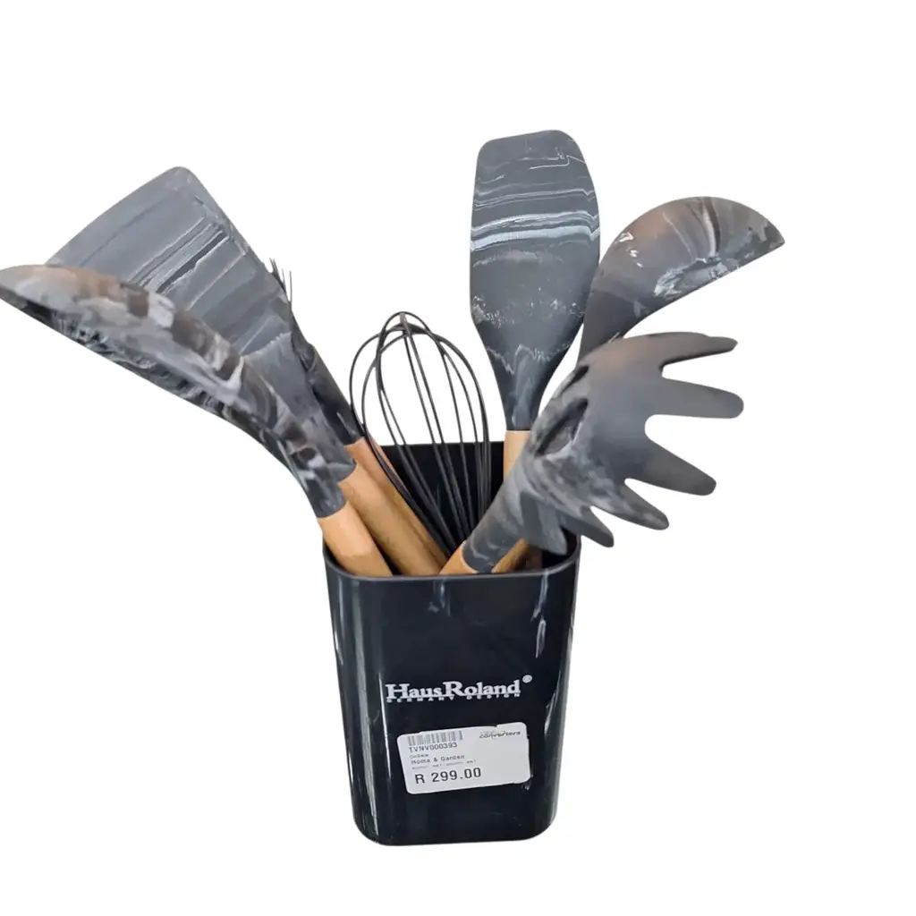 12-Piece Hausroland Black Marble Silicone Kitchen Utensil Set - View 2
