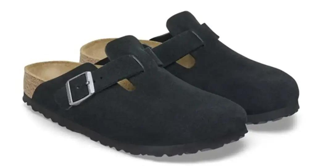 Birkenstock Boston Black Suede Leather R Eu 42 - Regular