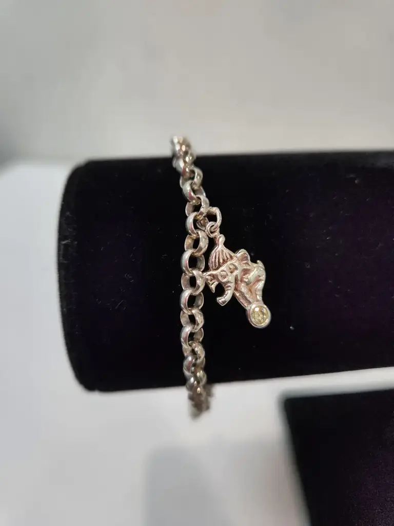 Sterling Silver Bracelet With Charm - View 3