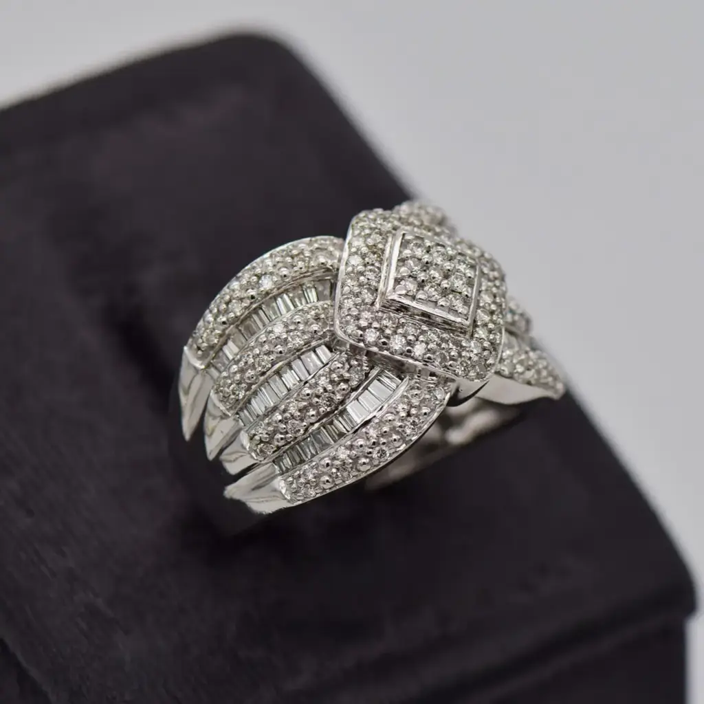 9ct White Gold Dress Ring - View 2