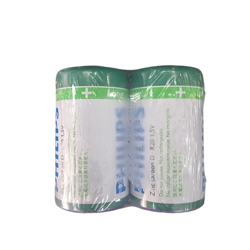 Philips Zinc Carbon D (R20) 1.5V Batteries.