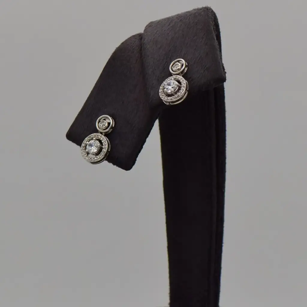 9ct White Gold Drop Earring - View 3