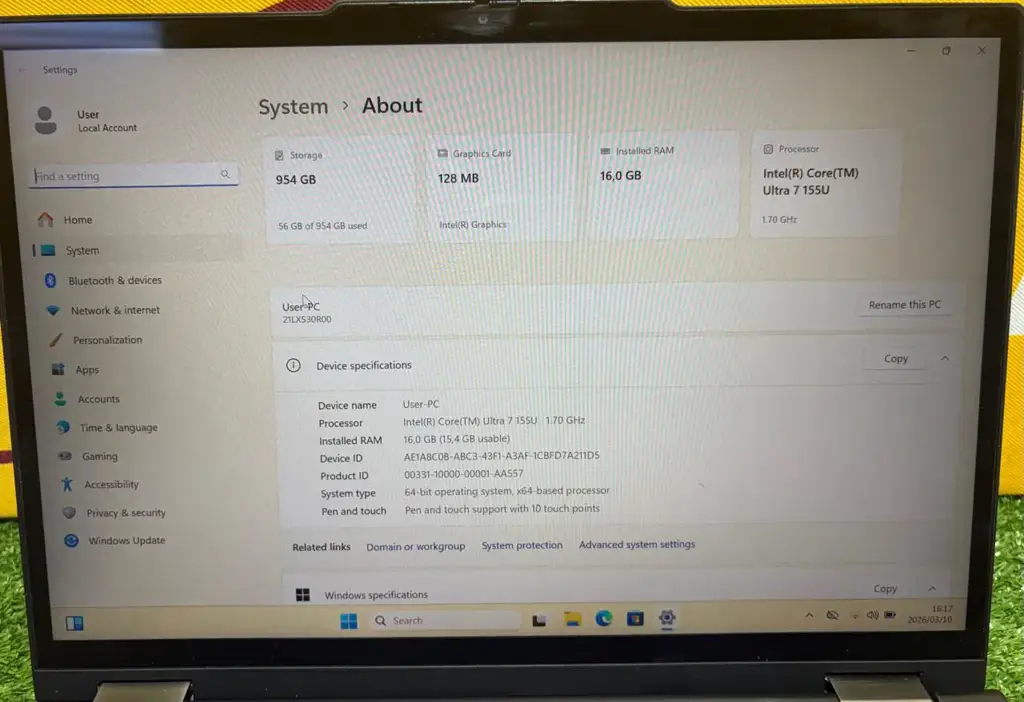 Lenovo Thinkpad X13 G5 13.3-Inch 2-In-1 Laptop - Intel Core Ultra 7 155U 1Tb Ssd 16Gb Ram Lte - View 2