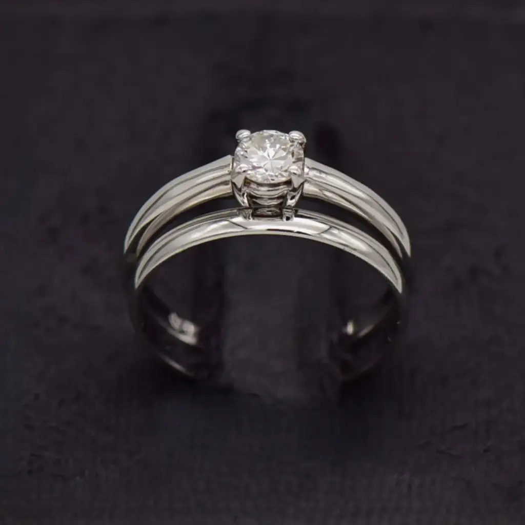 9ct White Gold Wedding Ring Twin Set