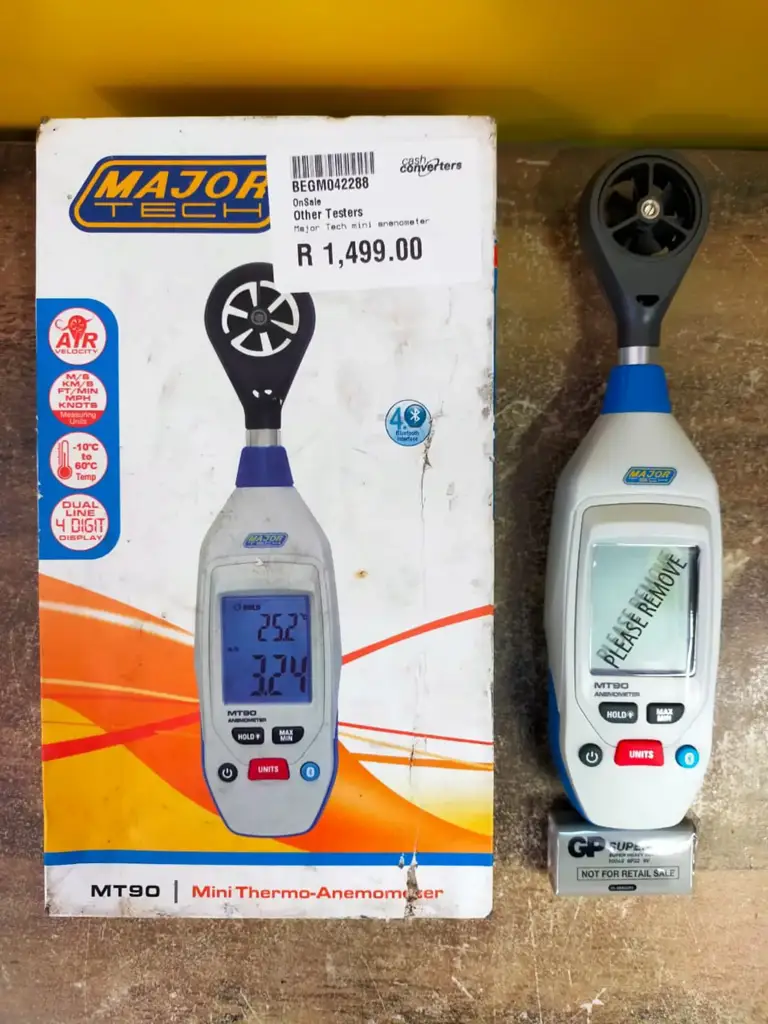 Major Tech Mt90-Mini Bluetooth Thermo Anemometer/ Thermometer (Blue)