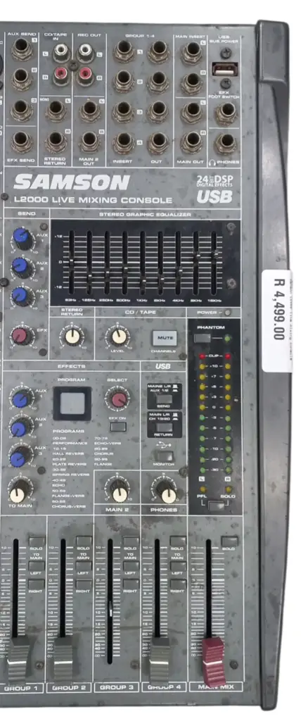 Samson L2000 20-Channel, 4-Bus Compact Live Console - View 3