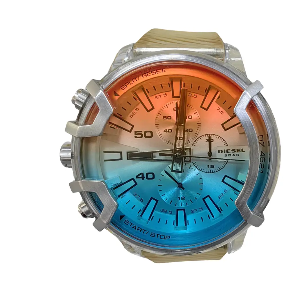 Diesel Men's Griffed Clear Round Polyurethane Watch - Dz4521
