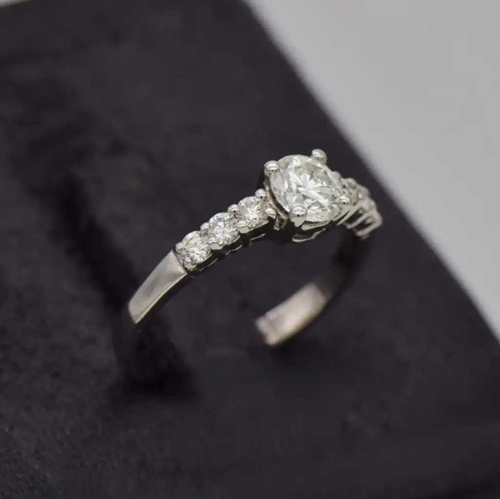 18ct White Gold Engagement Ring - View 2