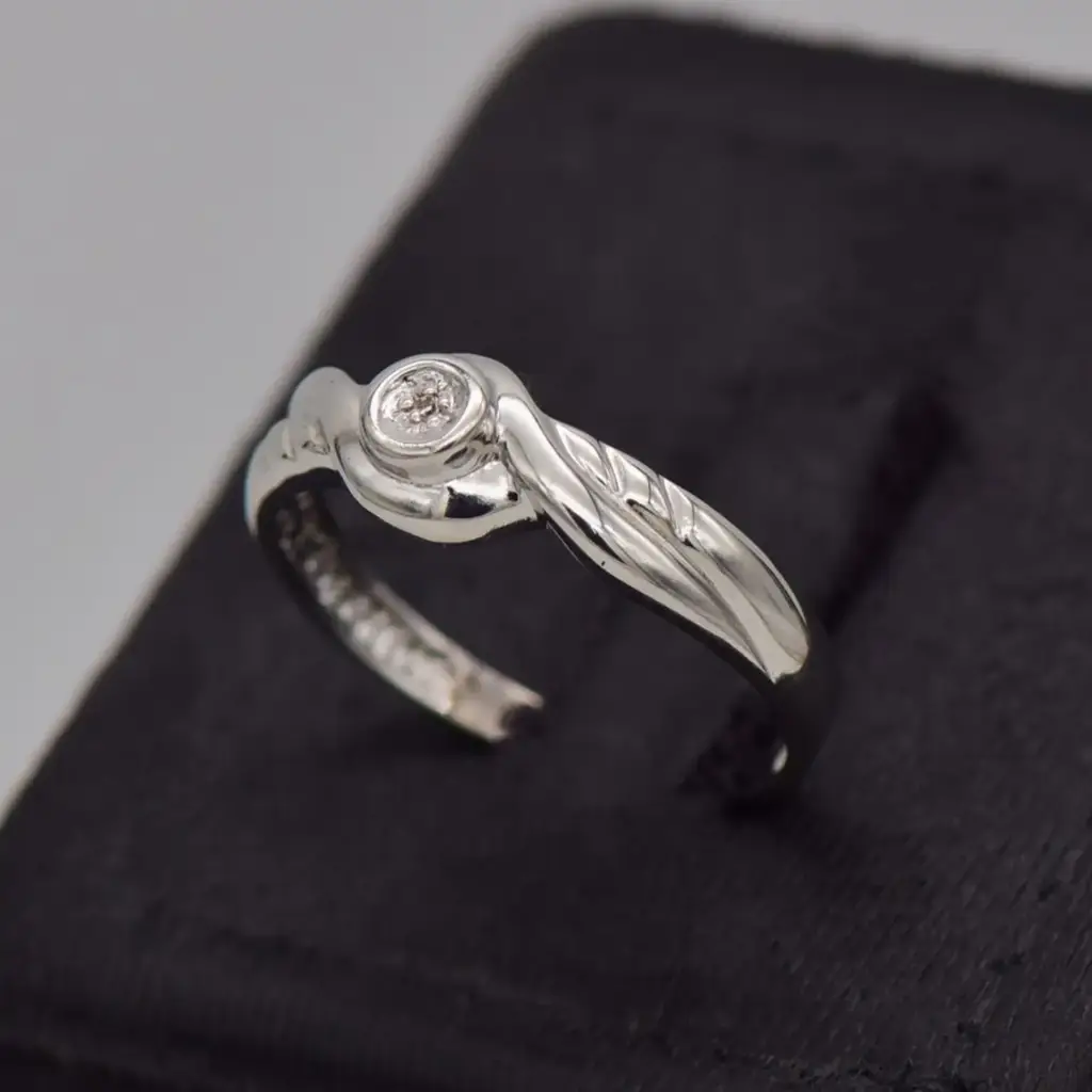 9ct White Gold Dress Ring - View 3