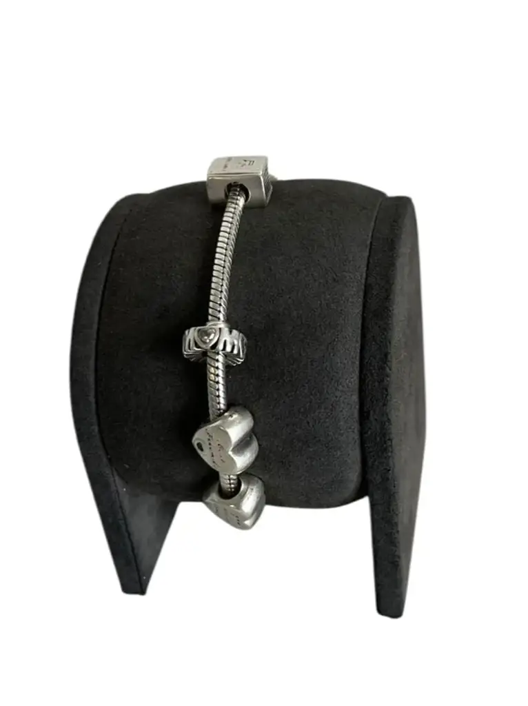 Sliver Pandora Bracelet With 4 Charms - View 3