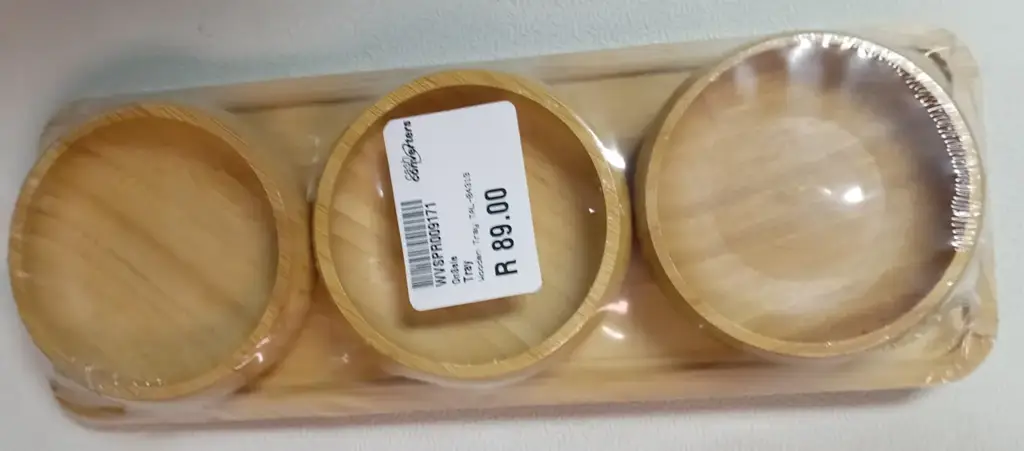 Bamboo 3Pc Snack Plate Set